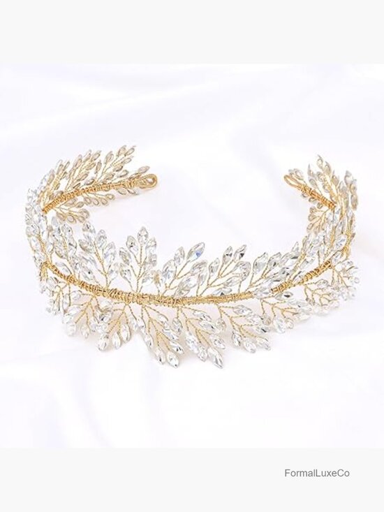 Wide Crystal Bridal Headpiece Hair Wrap Wedding Party